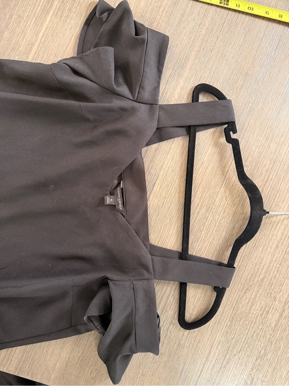 Banana Republic charcoal off-the-shoulder dress